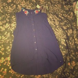 Forever 21 Floral Collar Tank